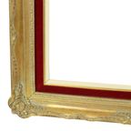 Vintage Vergulde Lijst Barok Stijl Rood Fluweel Klassiek 65x55cm thumbnail 15