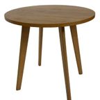 Vintage Ronde Bijzettafel In Eikenfineer, 1960 Tafeltje thumbnail 2