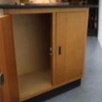 Groot Vintage Dubbelzijdig Bureau Eiken thumbnail 11