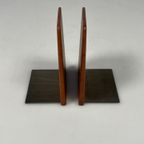 Vintage Set Teakhouten Boekensteunen, Mid Century, Kai Kristiansen thumbnail 10