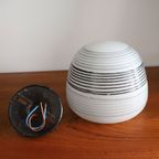 Vintage Plafonniere Opalineglas Wit/zwart/grijs, Jaren '50. thumbnail 3