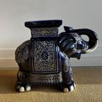 Xl Keramiek Olifant Plantentafel Kruk Stool Vintage thumbnail 4