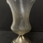 Vaas Van Fries Draadglas Op Nikkelen Voet, 16 Cm Hoog thumbnail 3