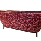 Vintage Barok Zetel / Canapee In Rood Fluweel – Antieke Sofa thumbnail 7