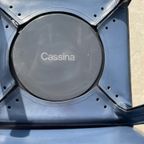 Vintage Cassina Cab Stoel By Mario Bellini In Blauw Leer thumbnail 7