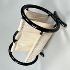 Vintage Ronde Lectuurbak / Tijdschriftenrek, Zwart Rotan, 1970's thumbnail 10