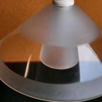 Vintage Lamp, Massive, Mat, Geruwd Glas, Dubbele Kelk thumbnail 6