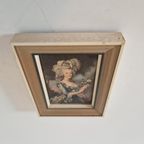 Vintage Zijde Lijstje Kitsch Mini Schilderijtje thumbnail 7