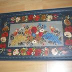 Grote Vintage Houten Dienblad 54x32 Cm Bloemen Desing thumbnail 4