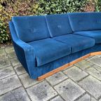 Vintage Hoekbank Petrolblauw - 6 Zitelementen + Tafel Uniek thumbnail 2