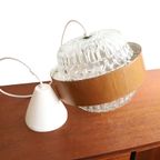 Vintage Hanglamp Glas Fineer Rand, Jaren '70 thumbnail 2