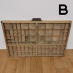 Brocante, Bruine Antieke Houten Letterbak, Wanddecoratie B thumbnail 5