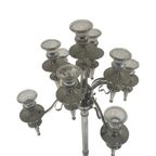 Xxl Candelabra - Floormodel - Holds 9 Candles - Chromed Metal And Glass Tops - 150Cm Tall! thumbnail 7