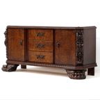 Uniek Dressoir In Notenhout Met Lades En Leeuwenpoten, 19e Eeuw thumbnail 7