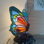 2 Beschikbaar ! Vlinder Tiffany Stijl Art Nouveau Stijl Tafellampen Glas In Lood thumbnail 2
