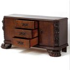 Uniek Dressoir In Notenhout Met Lades En Leeuwenpoten, 19e Eeuw thumbnail 9