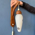 Teakhouten Wandlamp - Deense Opaline Glazen Wandlamp - Mid Century Sconce thumbnail 2