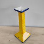 Kaarsenstandaard Kandelaar Geel Blauw Geglazuurd Portugees thumbnail 6