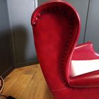 Rode Italiaanse Vintage Designfauteuil thumbnail 9