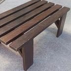 Vintage Houten Lattenbank Salontafel Bijzettafel, P/p/s thumbnail 6