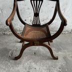 French Beech Framed Savonarola Chair thumbnail 2