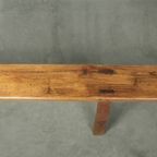 Tijdloze Franse Brocante Halbank/ Bankje Voor Aan De Eettafel Met Een Geweldige Uitstraling thumbnail 9