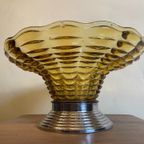 Amber Kleurige Glazen Schaal Fruitschaal Art Deco 1930 Frans thumbnail 7
