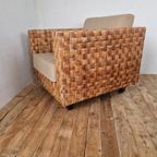 Ligne Roset Stijl Gewoven Design Fauteuil. thumbnail 5