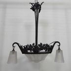 Art Deco Hanglamp Muller Freres Luneville Jaren 30 thumbnail 14