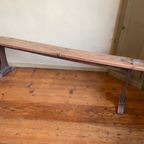 Lange Bank Kerkbank Frans Antiek 195 Cm. thumbnail 12