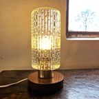 Mid-century Bedlamp Van Teak, Messing En Glas thumbnail 10