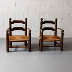 Pair Of Oak Armchairs By Charles Dudouyt thumbnail 9