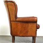 Mooie Klassieke Schapenleren Oorfauteuil Met Een Prachtig Voorkomen En Een Fijne Zit thumbnail 6