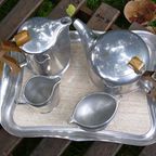 Retro Aluminium Picquot Ware Koffie En Thee Servies thumbnail 4