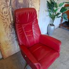 Rood Lederen Relexfauteuil thumbnail 4