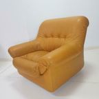 Vintage Hippe Cognac Leder Fauteuil Lounge Chair Leer 1970 thumbnail 3