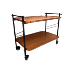 Mid Century Houten Trolly, Vintage Design Serveerwagen Uit Duitsland thumbnail 2