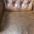 Schitterende Schapenleren Olijfgroene Chesterfield Wingback Fauteuil thumbnail 13