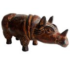 Vintage Bronzen Neushoorn Beeldje Brons thumbnail 2