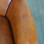 In Zeer Goede Staat Verkerende Schapenleren Armchair/ Fauteuil Met Een Luxe Uitstraling thumbnail 5