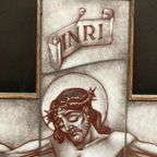 Gebrandschilderd Opaline Glas Christus, 49 Cm Hoog thumbnail 3