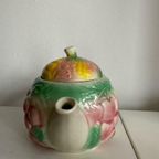 Vintage Keramiek Fruit Theepot Fruit Decor Made In France thumbnail 3