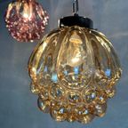 2X Vintage Hanglamp ‘Raspberry’ – Glas En Chroom thumbnail 6