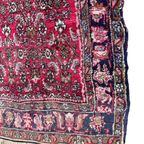 Perzisch Hosseinabad Vloerkleed Rood 120X160Cm - Vintage Tapijt - Rood Beige Donkerblauw - Reliving thumbnail 7