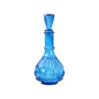 Vintage Karaf Kobalt Blauw Glas Le Smith Glass Co Maan Sterren Sixties Vs 32Cm thumbnail 4