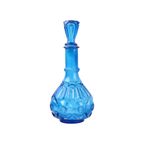 Vintage Karaf Kobalt Blauw Glas Le Smith Glass Co Maan Sterren Sixties Vs 32Cm thumbnail 7