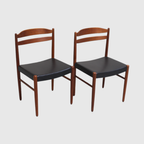 2X Vintage Design Eetkamerstoelen - Carl Ekström Voor Albin Johansson En Söner, Teak | 01275 thumbnail 2