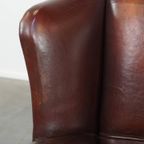 Vintage Schapenleren Oorfauteuil Met Een Heerlijk Zitcomfort En Een Mooi Patina thumbnail 17