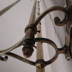 Messing Art Deco Wandkapstok, 136 Cm Breed thumbnail 6