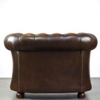 Prachtige Engelse Cognac Bruine Rundleren Chesterfield Fauteuil thumbnail 5